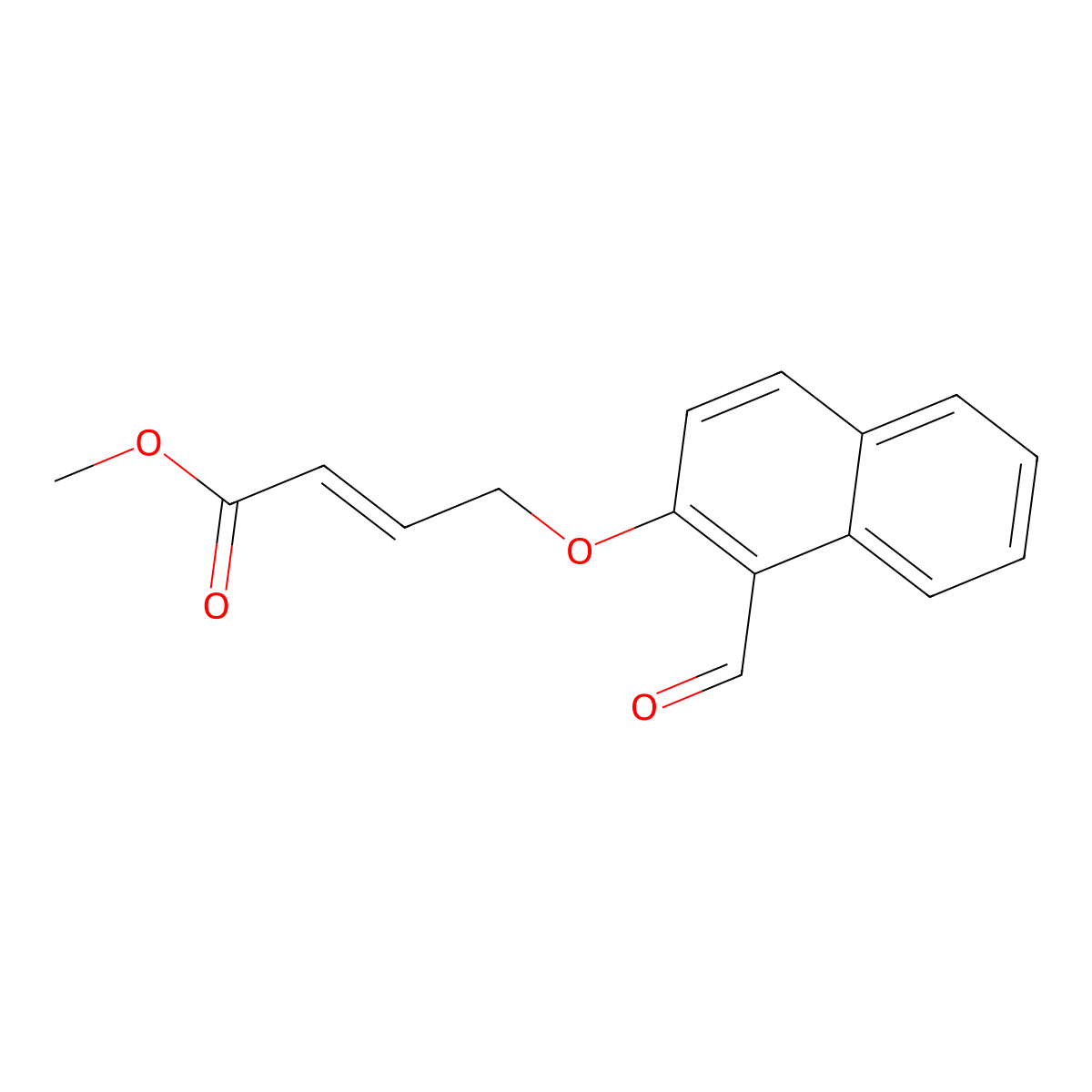 Methyl 4-((1-formylnaphthalen-2-yl)oxy)but-2-enoate molecular structure, CAS 184687-52-3