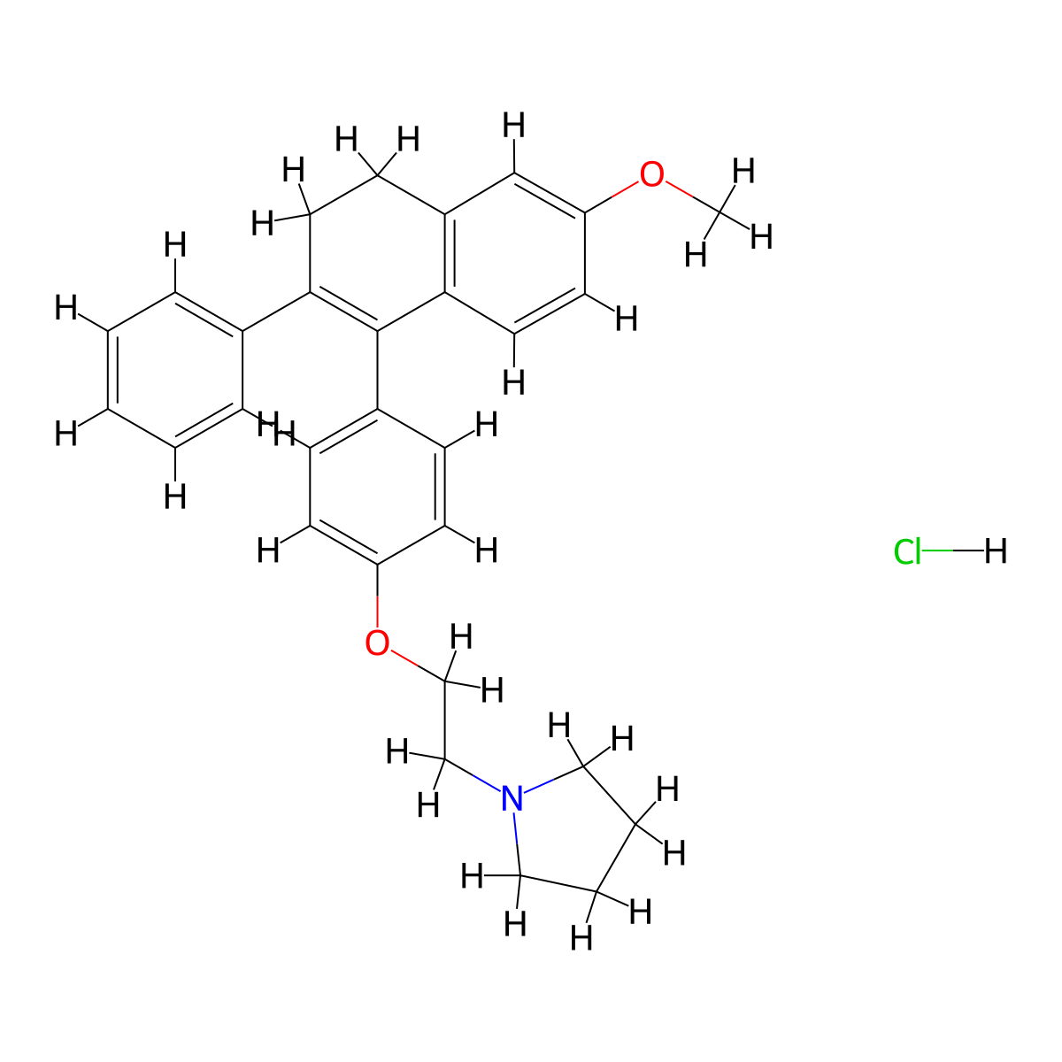 Nafoxidine Hydrochloride molecular structure, CAS 1847-63-8