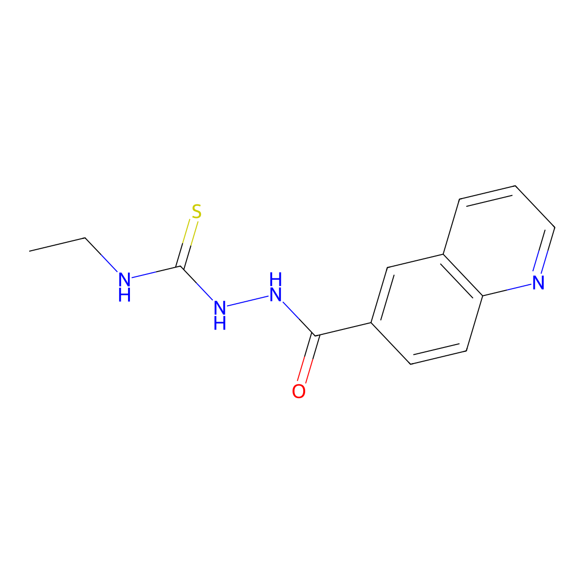 N-ethyl-2-(6-quinolinylcarbonyl)-1-hydrazinecarbothioamide molecular structure, CAS 184706-09-0
