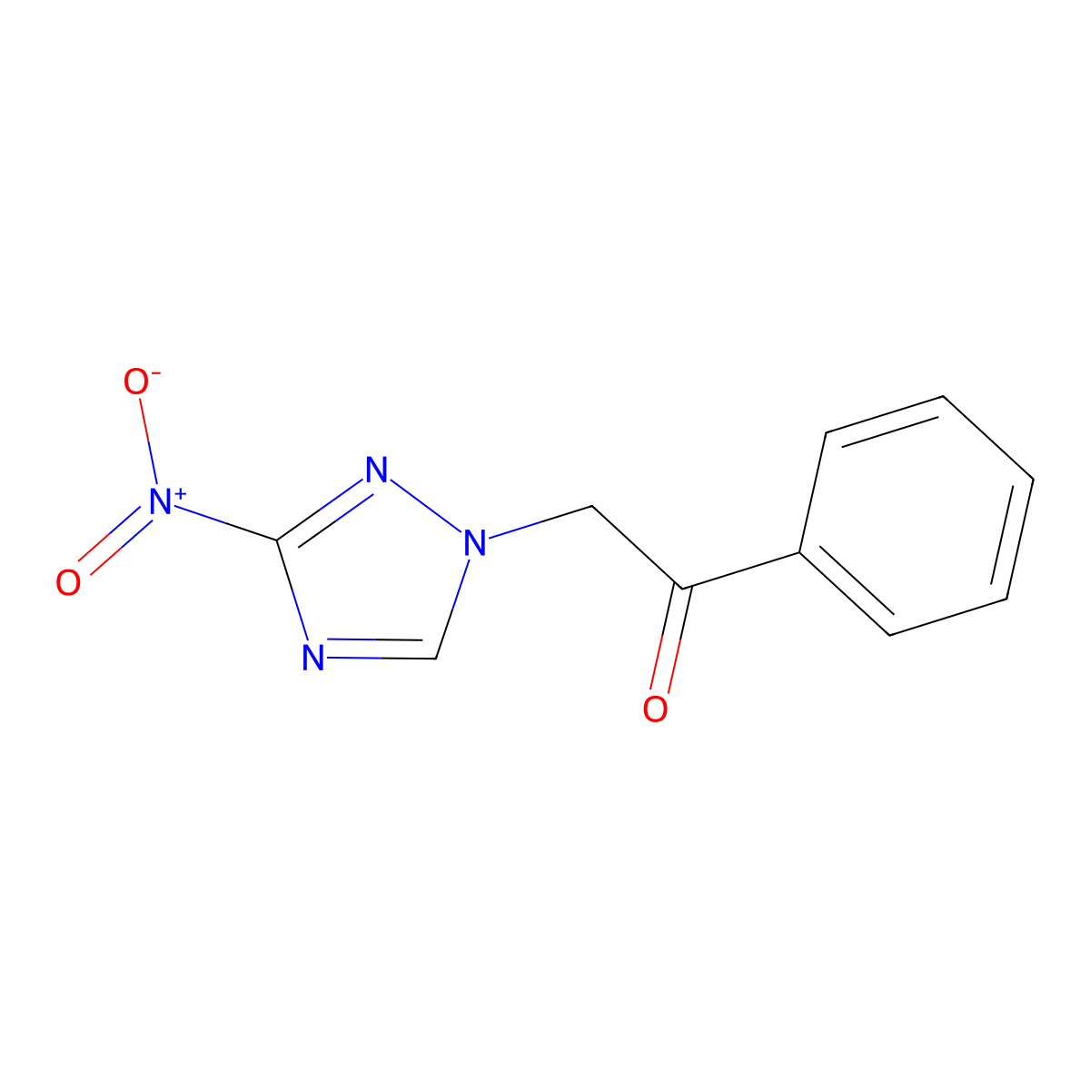 2-(3-nitro-1H-1,2,4-triazol-1-yl)-1-phenylethanone molecular structure, CAS 184706-40-9