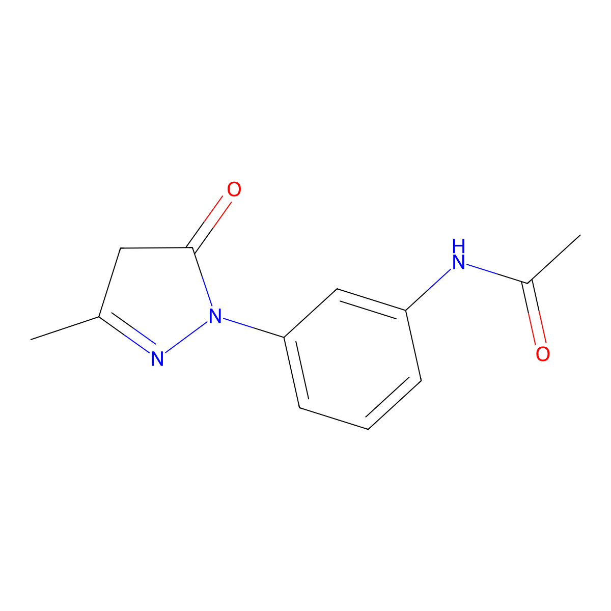 N-[3-(3-methyl-5-oxo-4,5-dihydro-1H-pyrazol-1-yl)phenyl]acetamide molecular structure, CAS 184708-07-4