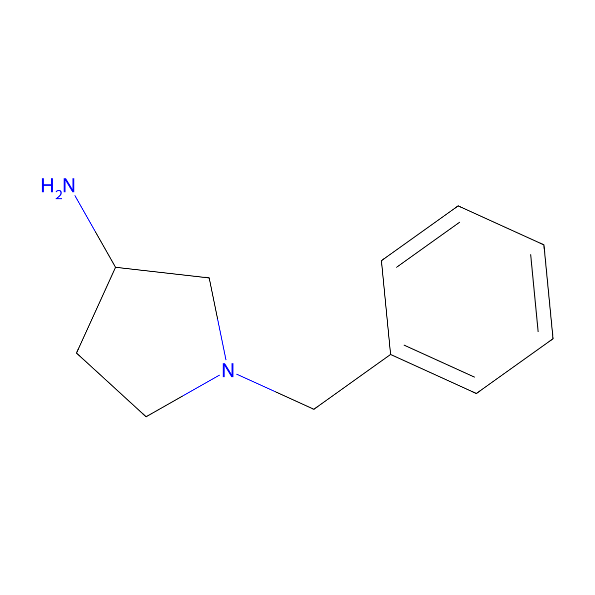 1-Benzyl-3-aminopyrrolidine molecular structure, CAS 18471-40-4
