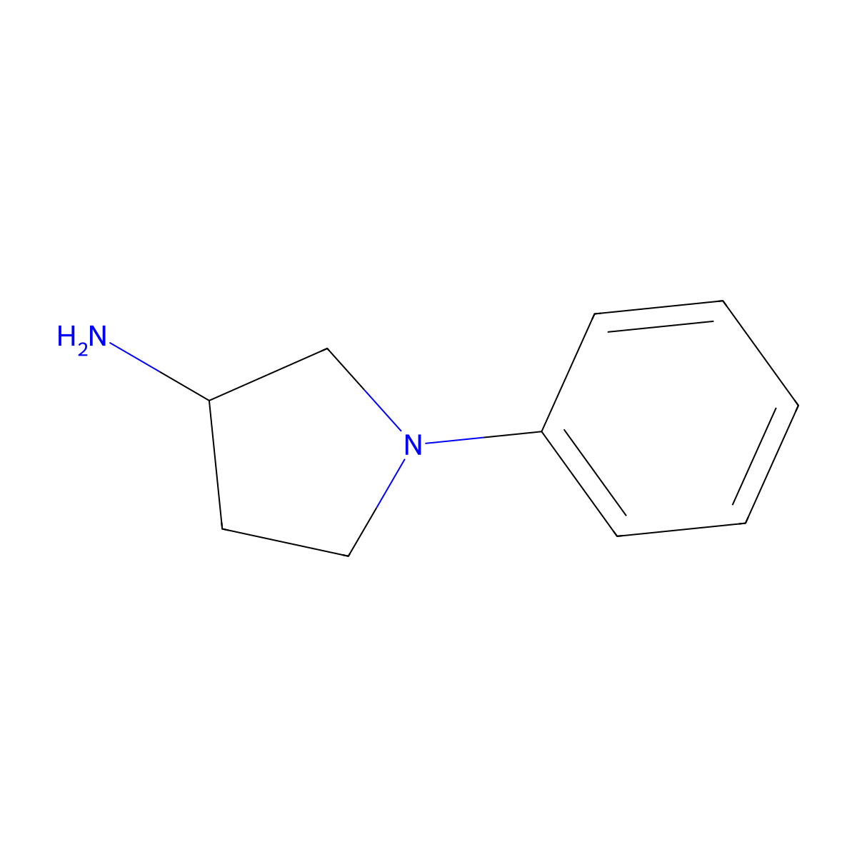 1-Phenylpyrrolidin-3-amine molecular structure, CAS 18471-41-5