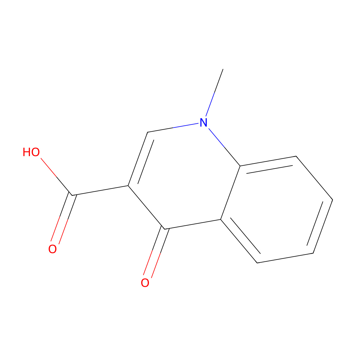 1-Methyl-4-oxo-1,4-dihydro-3-quinolinecarboxylic acid molecular structure, CAS 18471-99-3