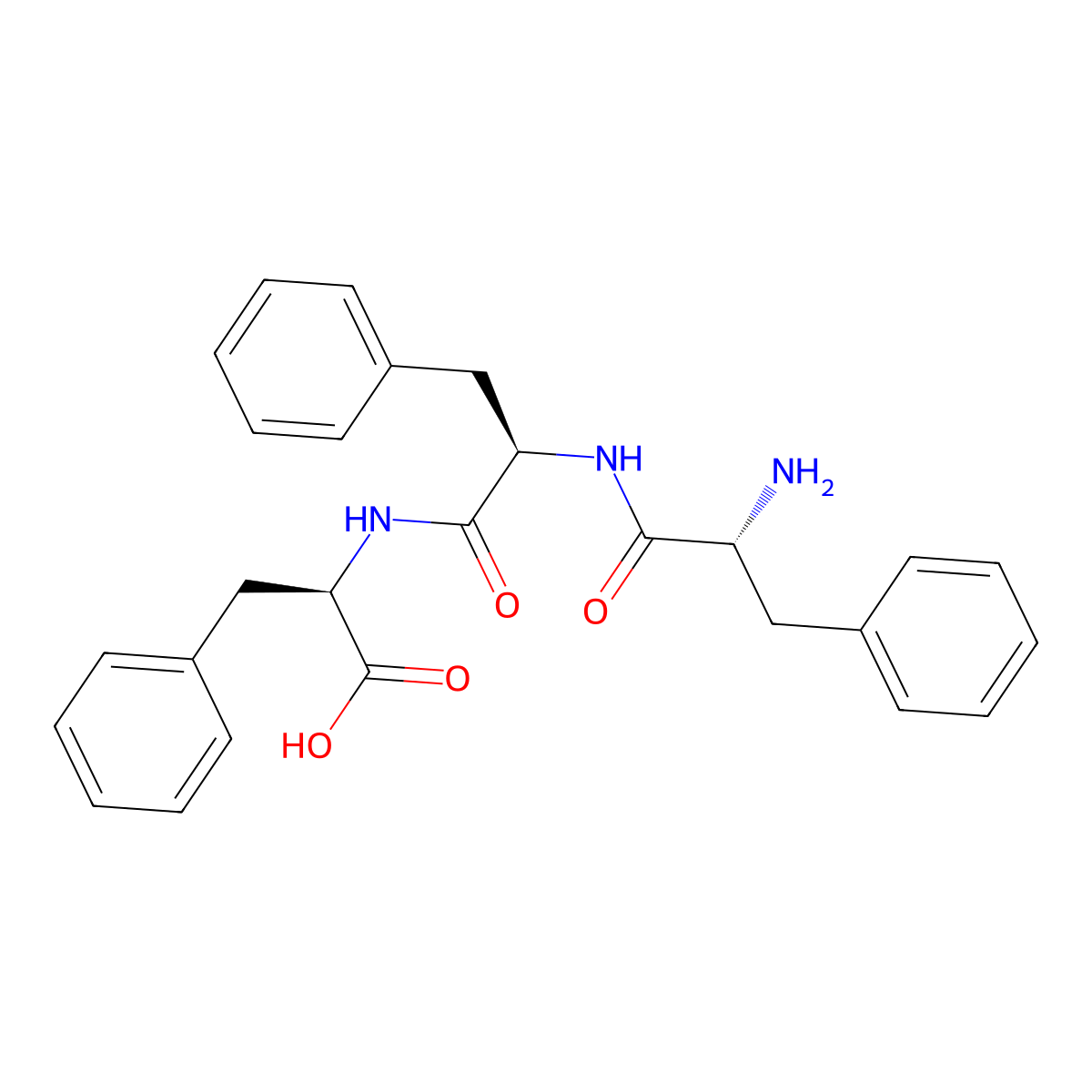 D-Phenylalanyl-D-phenylalanyl-D-phenylalanine molecular structure, CAS 184713-36-8