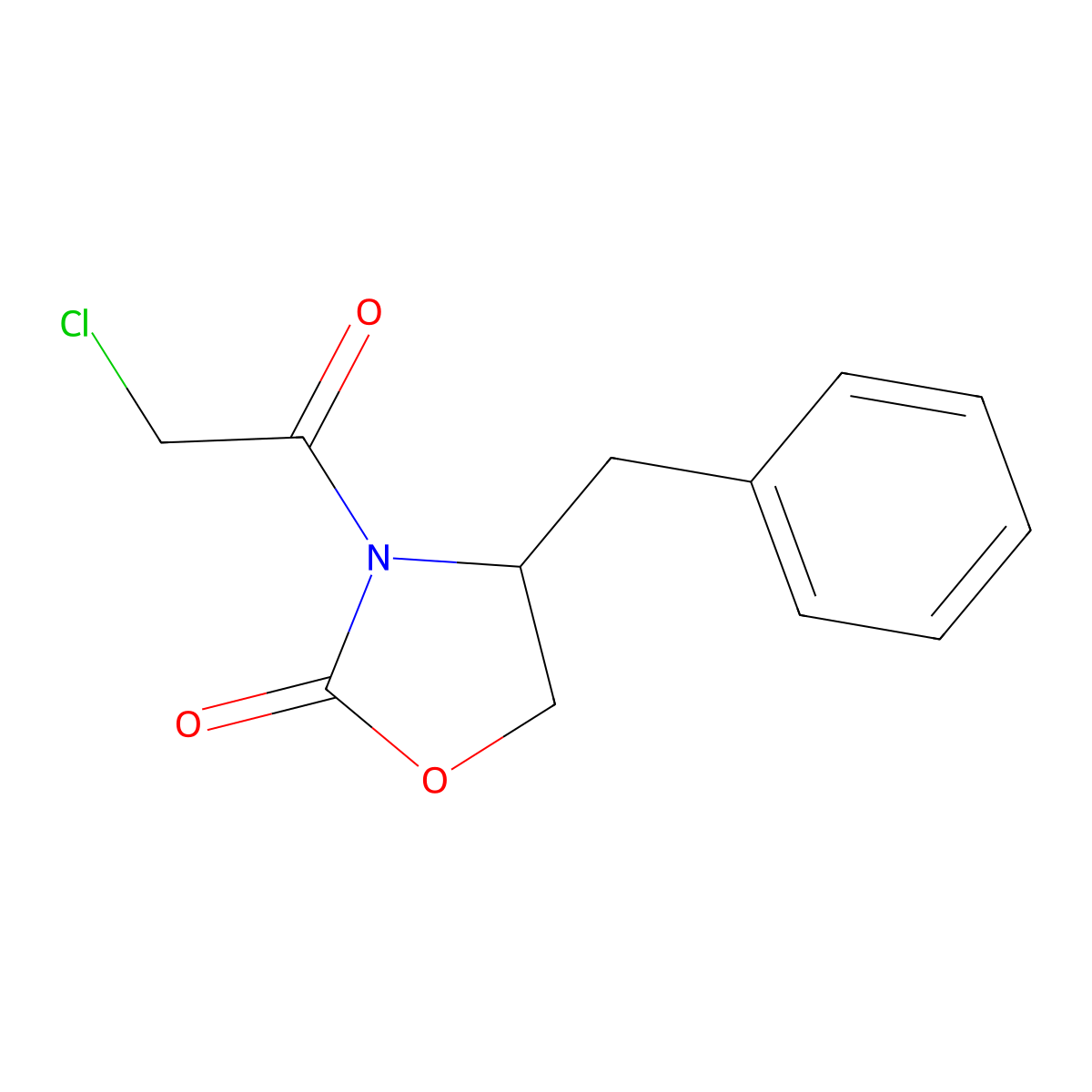 (R)-4-Benzyl-3-chloroacetyl-2-oxazolidinone molecular structure, CAS 184714-56-5