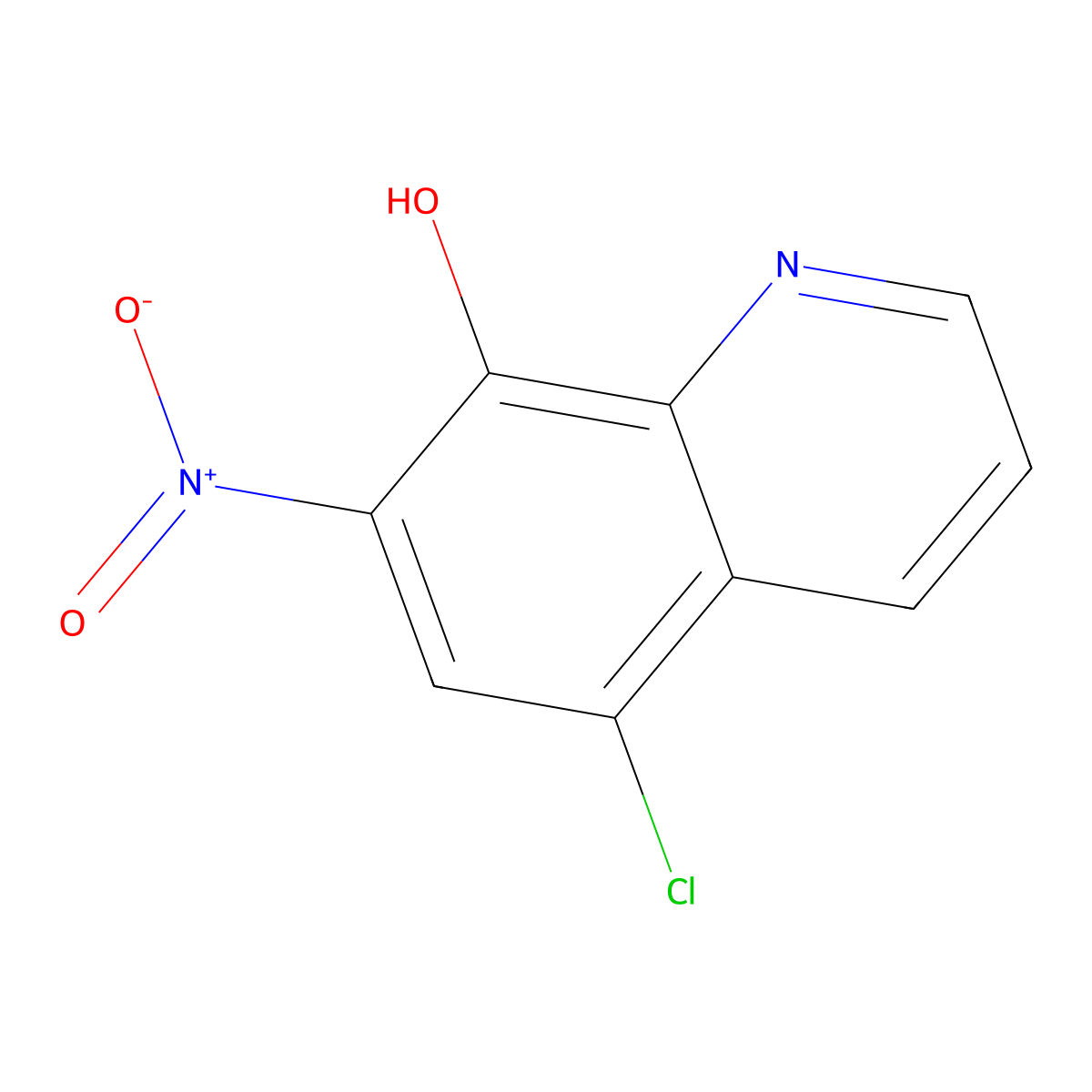 5-Chloro-7-nitro-8-quinolinol molecular structure, CAS 18472-03-2