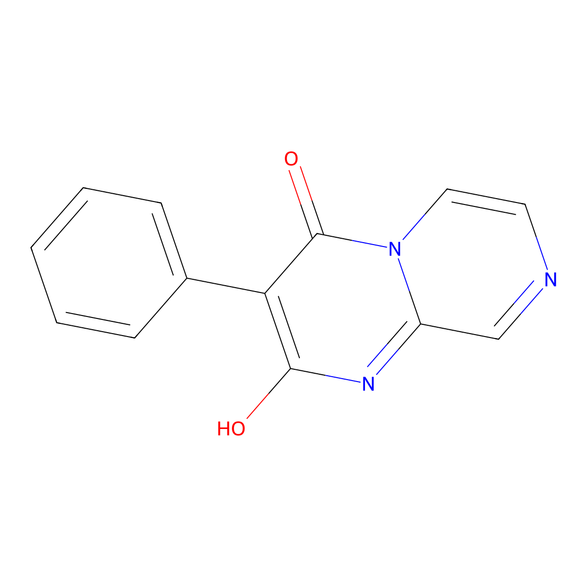 4H-Pyrazino(1,2-a)pyrimidin-4-one, 2-hydroxy-3-phenyl- molecular structure, CAS 18472-16-7