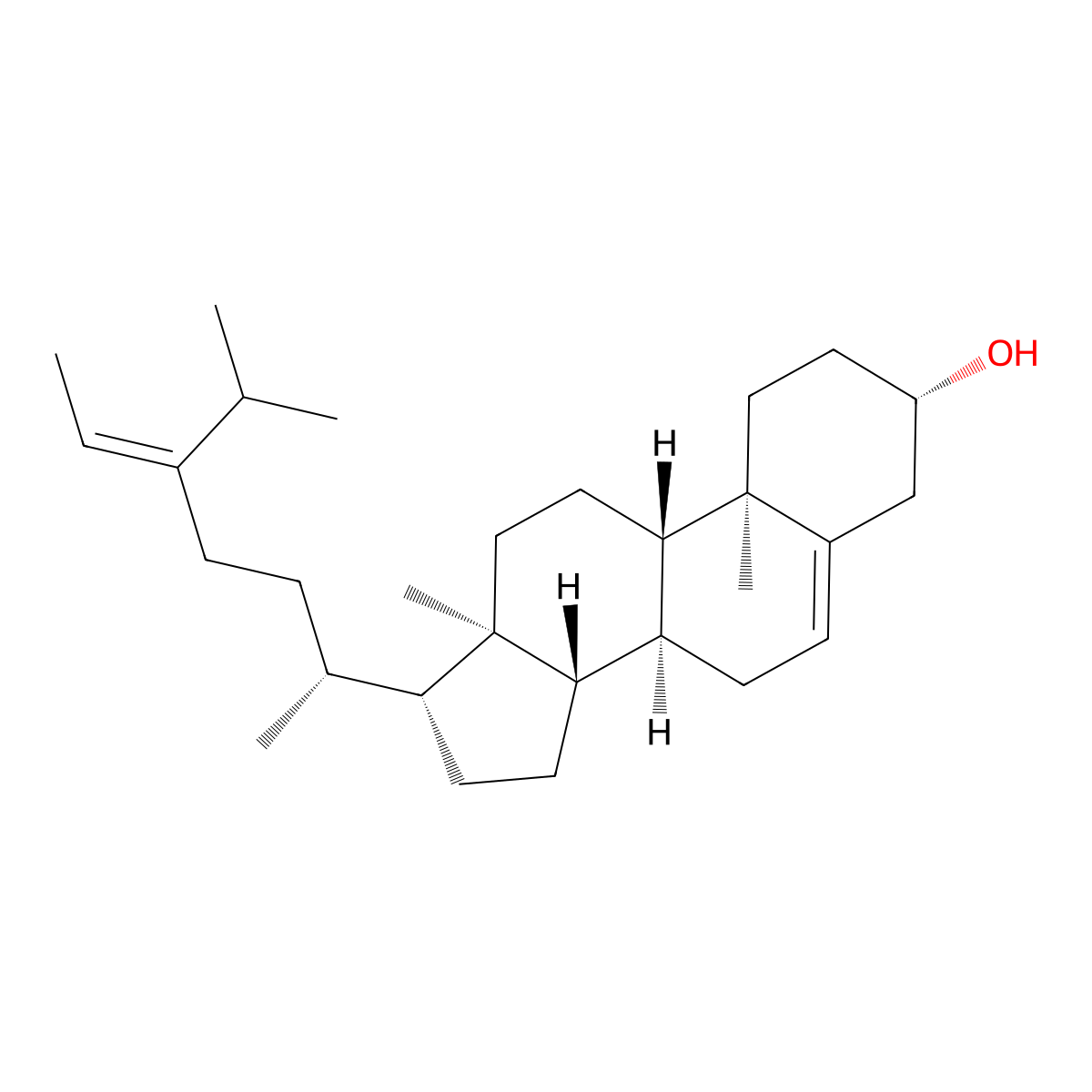 Isofucosterol molecular structure, CAS 18472-36-1