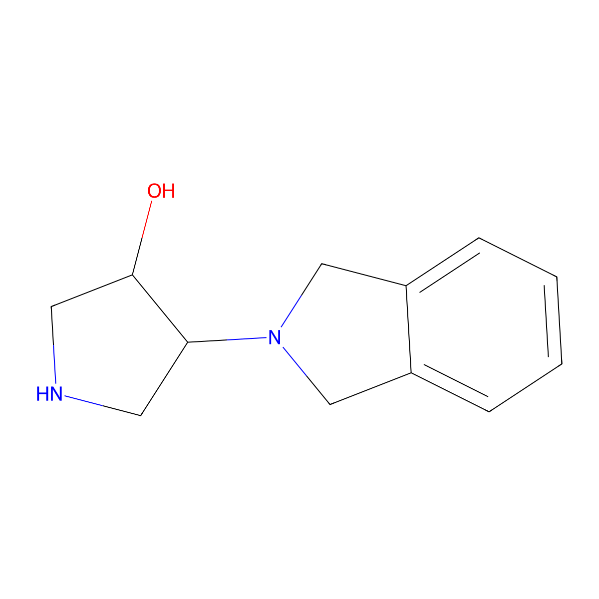 (3R,4R)-4-(2,3-dihydro-1H-isoindol-2-yl)pyrrolidin-3-ol molecular structure, CAS 1847393-93-4