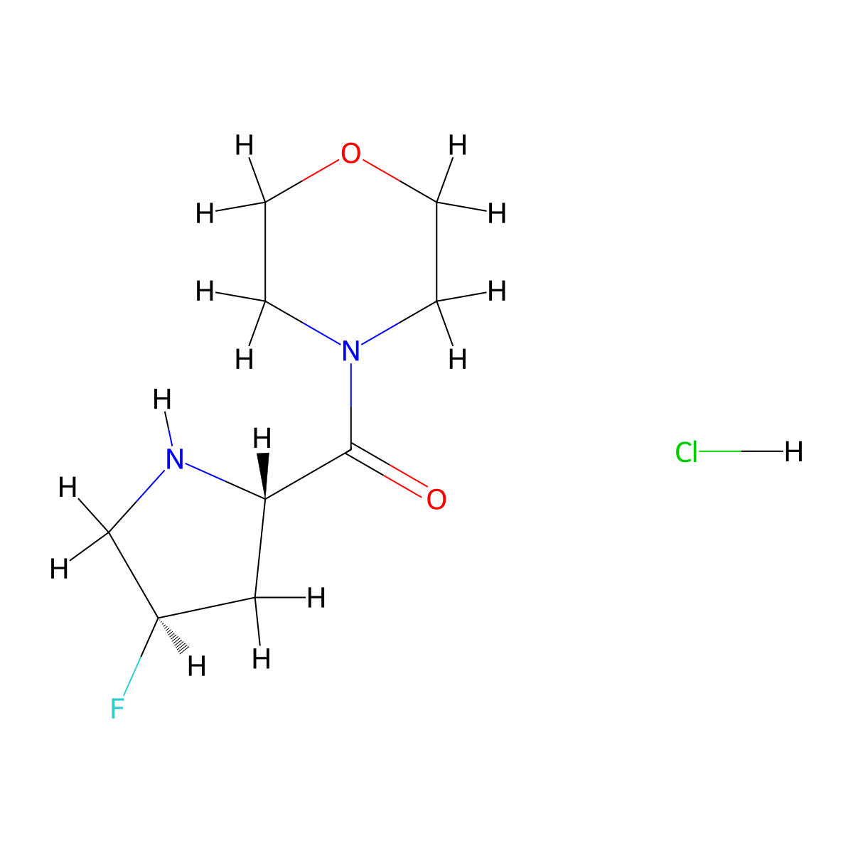 4-[(2S,4R)-4-Fluoropyrrolidine-2-carbonyl]morpholine hydrochloride molecular structure, CAS 1847398-65-5