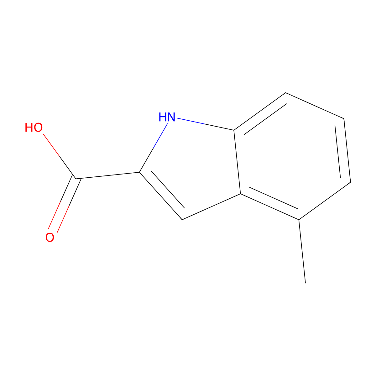 4-Methyl-1H-indole-2-carboxylic acid molecular structure, CAS 18474-57-2