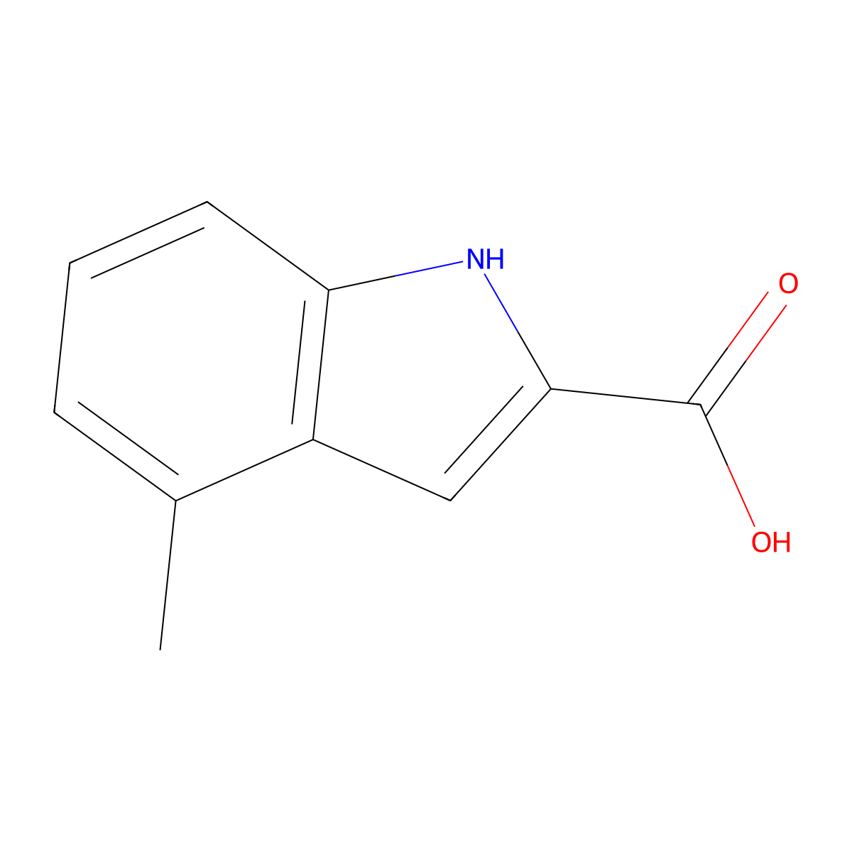 4-Methyl-1H-indole-2-carboxylic acid molecular structure, CAS 18474-57-2