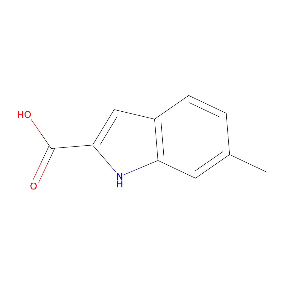 6-Methyl-1H-indole-2-carboxylic acid molecular structure, CAS 18474-59-4