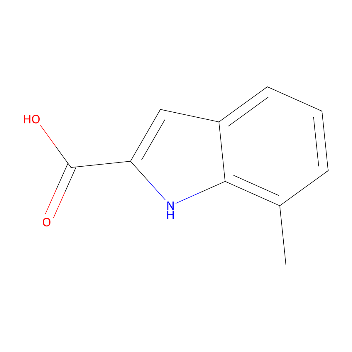 7-Methyl-1H-indole-2-carboxylic acid molecular structure, CAS 18474-60-7