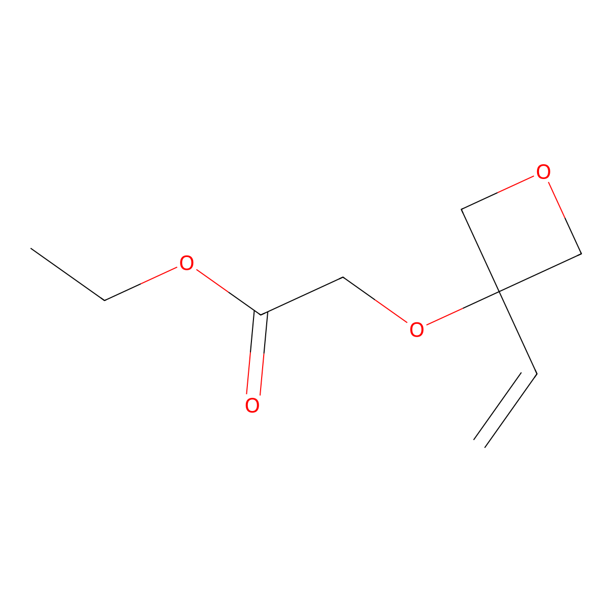 Ethyl 2-((3-ethenyloxetan-3-yl)oxy)acetate molecular structure, CAS 1847405-78-0