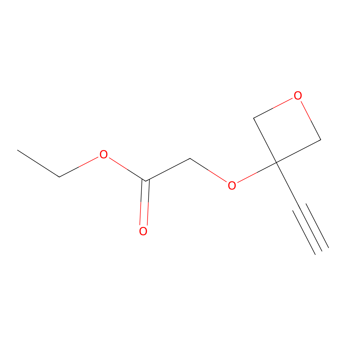 Ethyl2-[(3-ethynyloxetan-3-yl)oxy]acetate molecular structure, CAS 1847406-74-9
