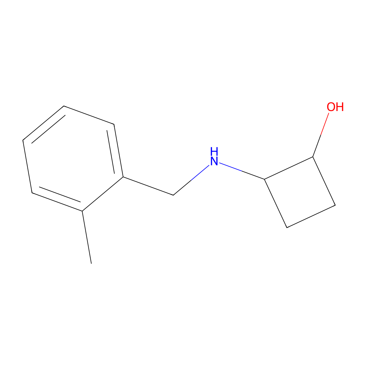 trans-2-{[(2-Methylphenyl)methyl]amino}cyclobutan-1-ol molecular structure, CAS 1847433-55-9