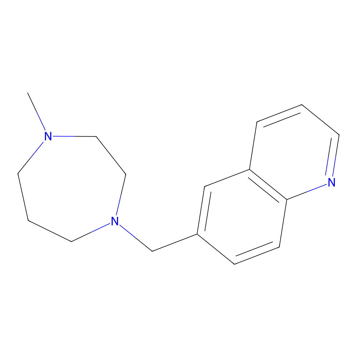 Quinoline, 6-((hexahydro-4-methyl-1H-1,4-diazepin-1-yl)methyl)- molecular structure, CAS 1847443-84-8