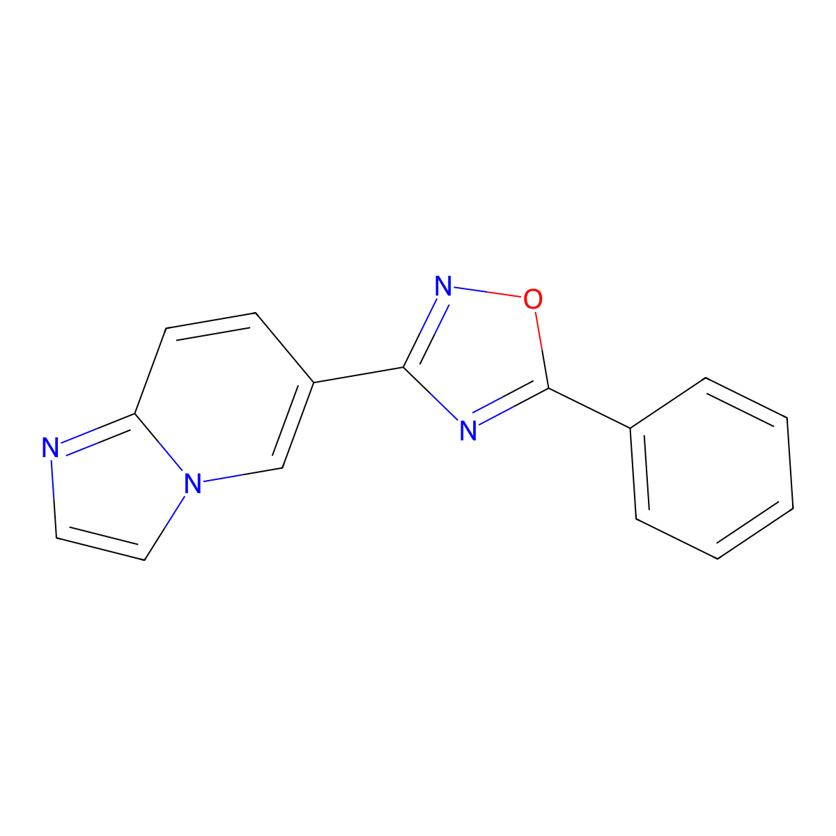 3-Imidazo[1,2-a]pyridin-6-yl-5-phenyl-1,2,4-oxadiazole molecular structure, CAS 1847459-95-3