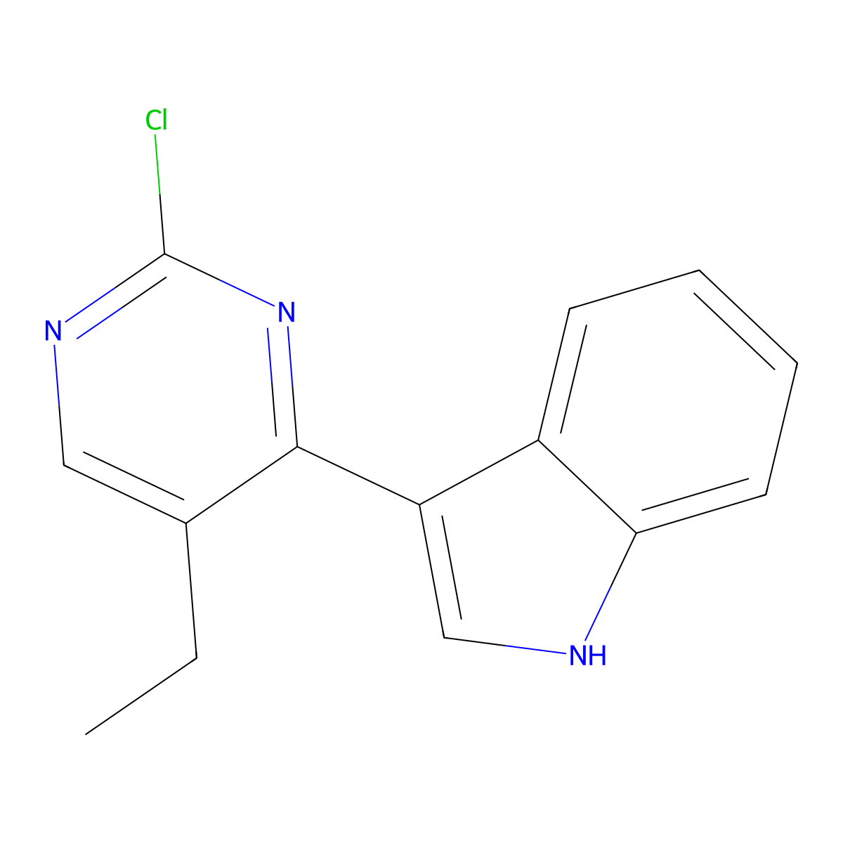3-(2-Chloro-5-ethylpyrimidin-4-yl)-1H-indole molecular structure, CAS 1847463-13-1