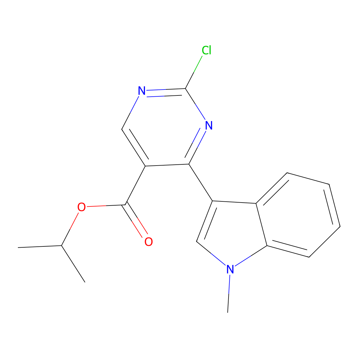 Isopropyl 2-chloro-4-(1-methyl-1H-indol-3-yl)pyrimidine-5-carboxylate molecular structure, CAS 1847463-39-1