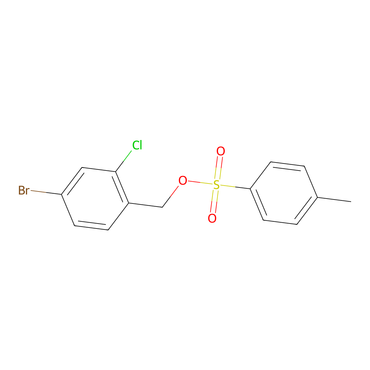 (4-Bromo-2-chlorophenyl)methyl 4-methylbenzene-1-sulfonate molecular structure, CAS 1847480-62-9