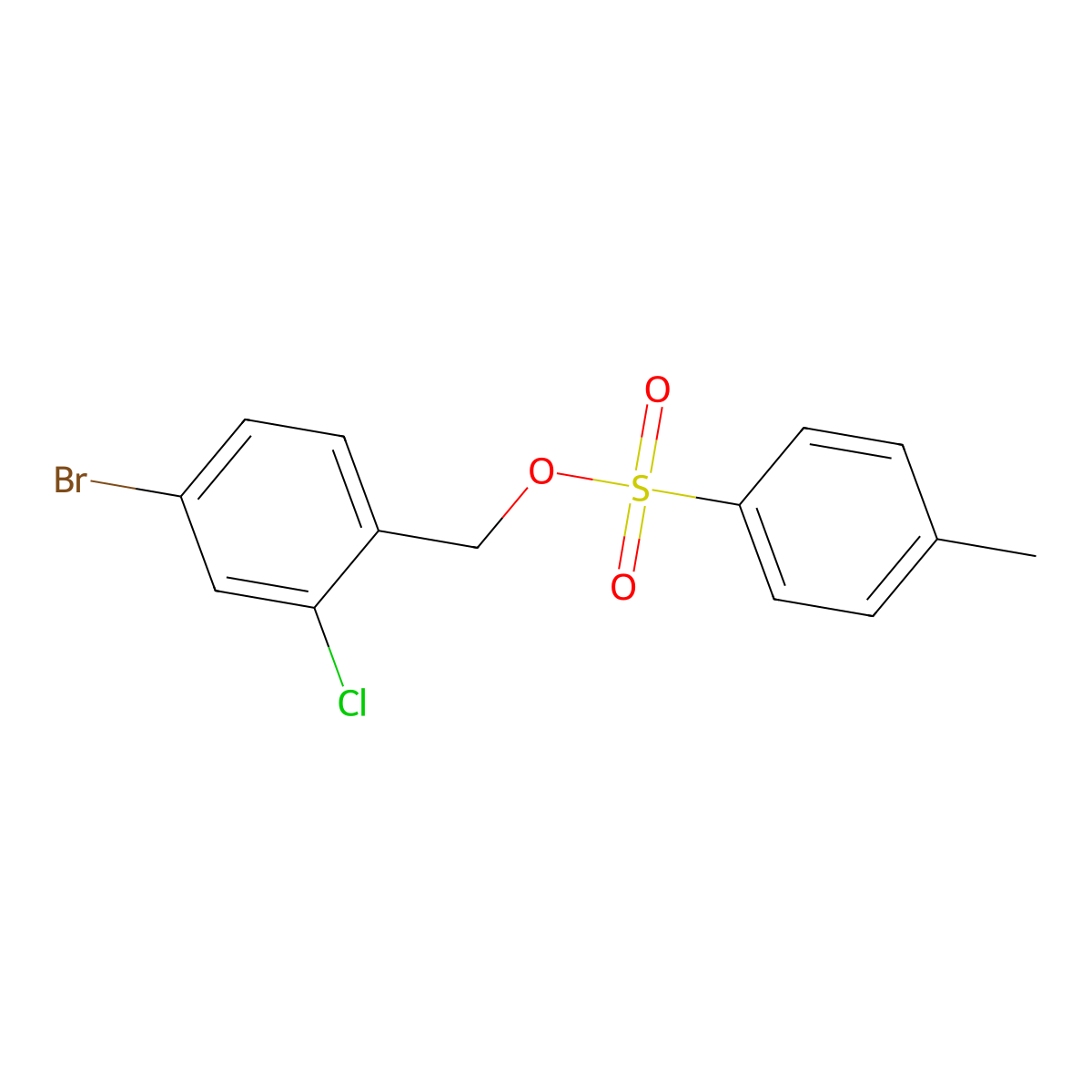 (4-Bromo-2-chlorophenyl)methyl 4-methylbenzene-1-sulfonate molecular structure, CAS 1847480-62-9
