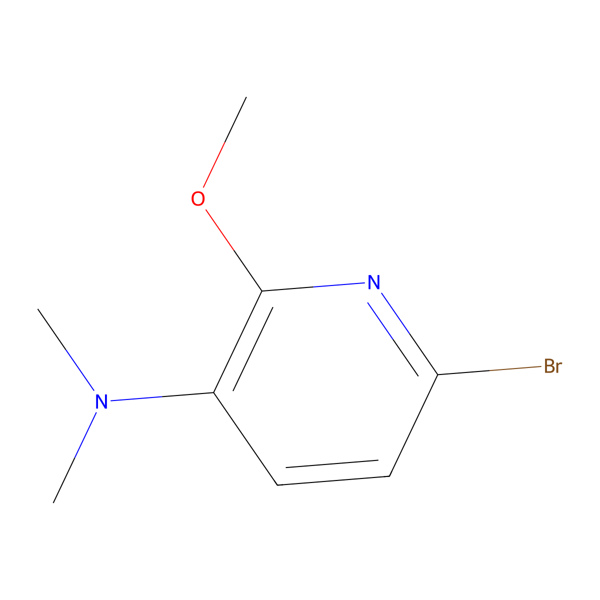 6-bromo-2-methoxy-N,N-dimethylpyridin-3-amine molecular structure, CAS 1847481-26-8