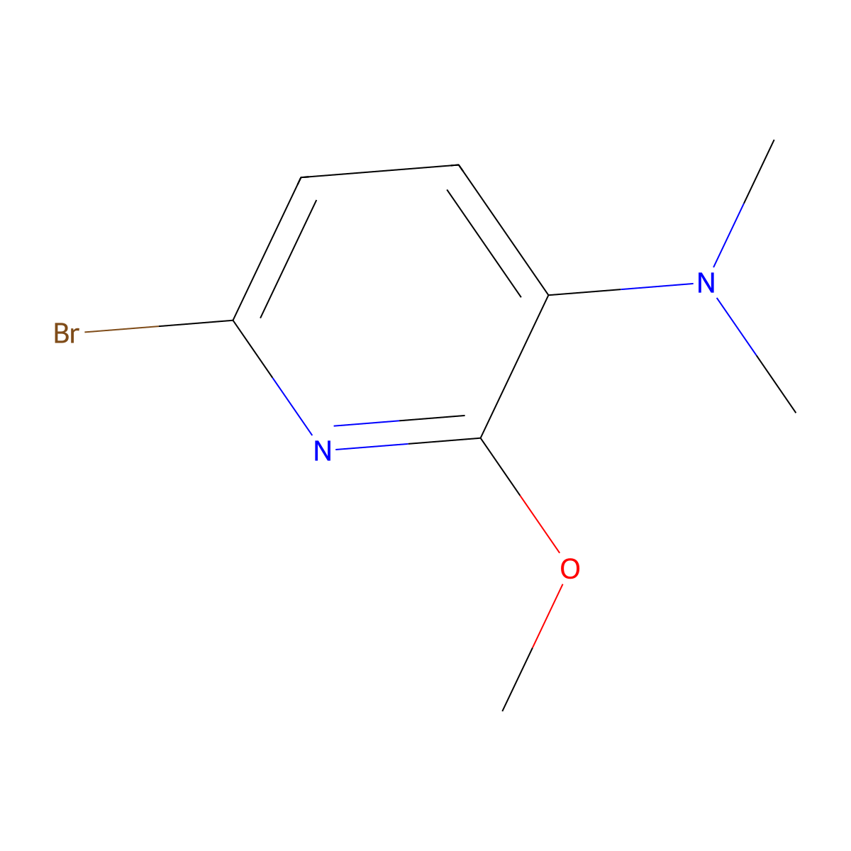 6-bromo-2-methoxy-N,N-dimethylpyridin-3-amine molecular structure, CAS 1847481-26-8