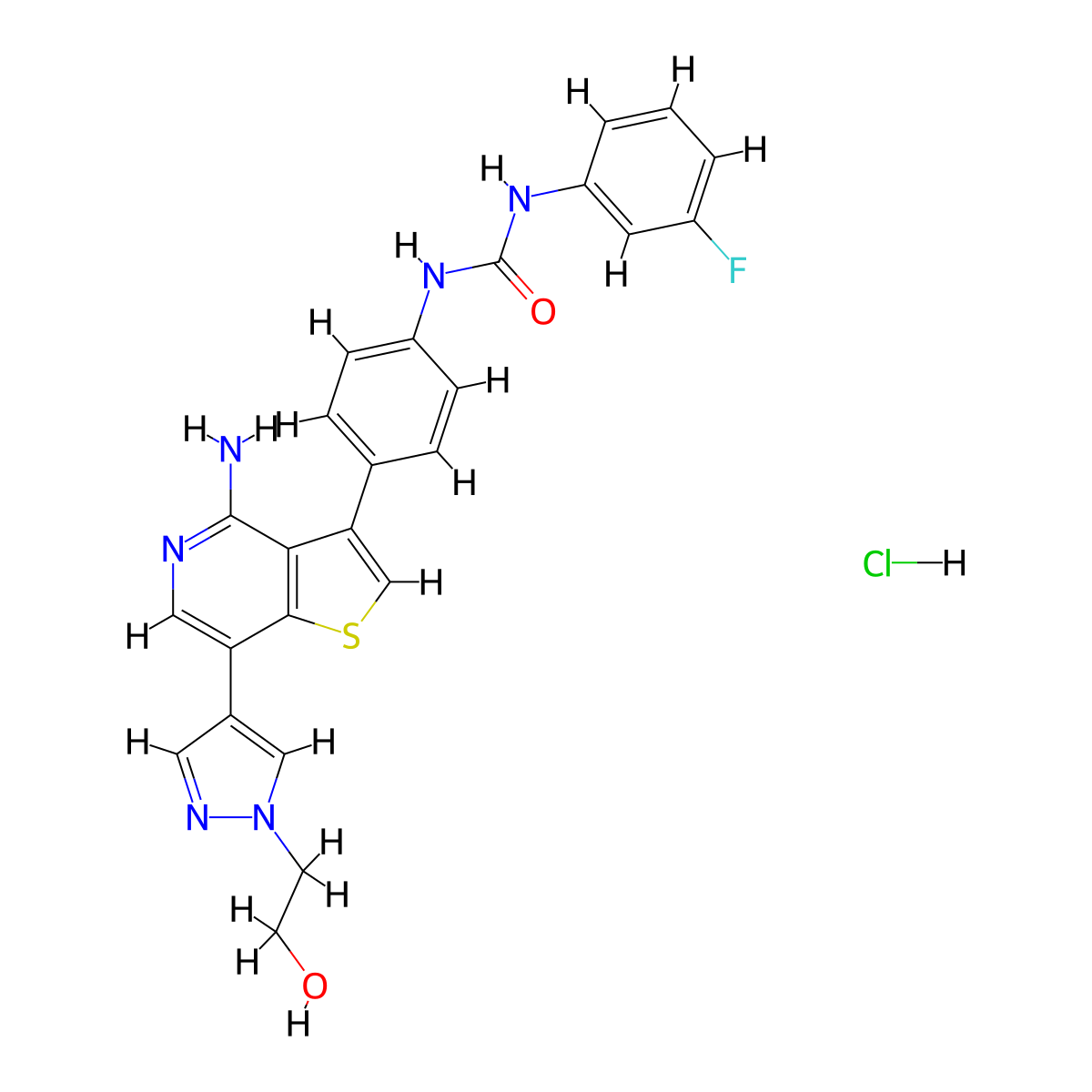 Ilorasertib hydrochloride molecular structure, CAS 1847485-91-9