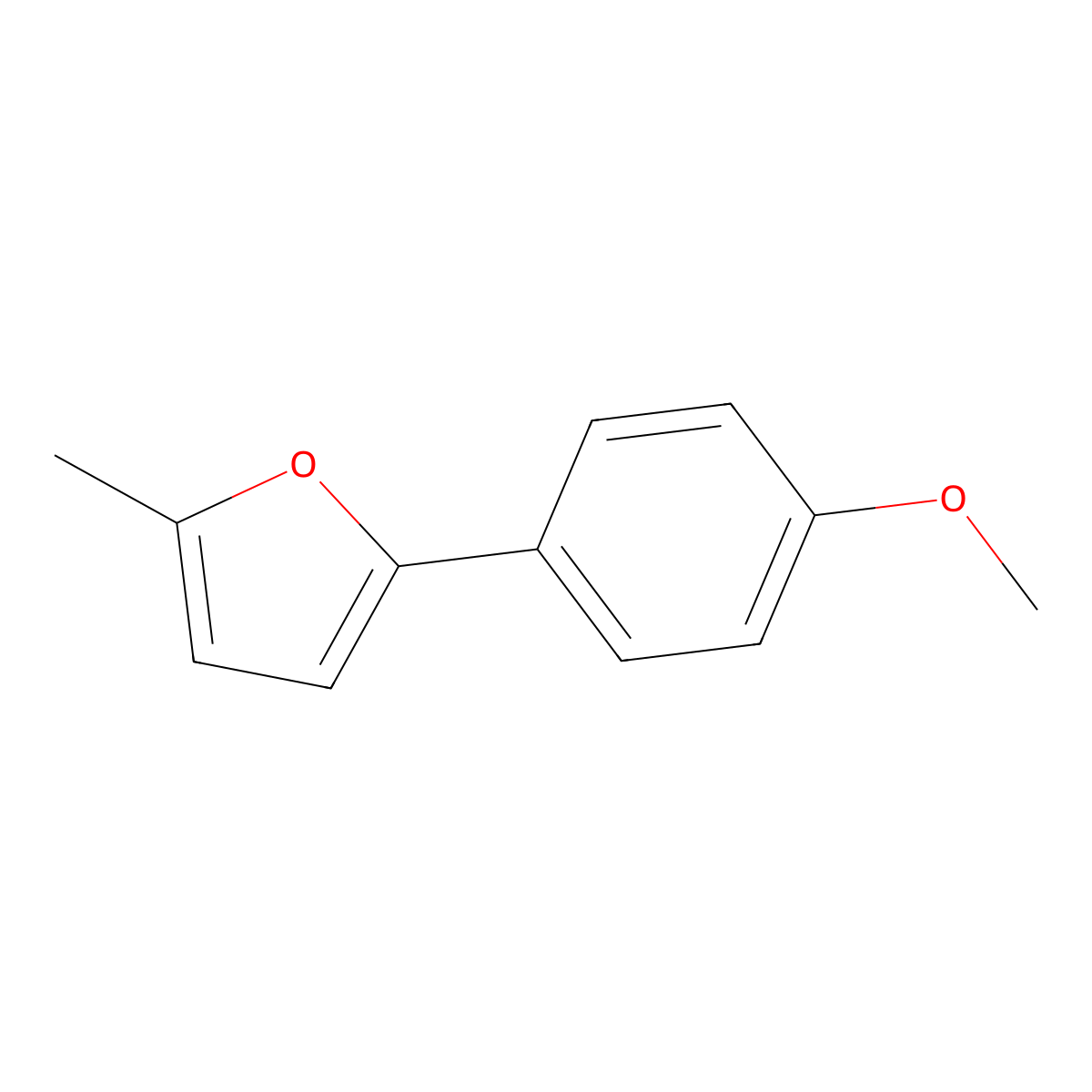 Furan, 2-(4-methoxyphenyl)-5-methyl- molecular structure, CAS 18476-67-0