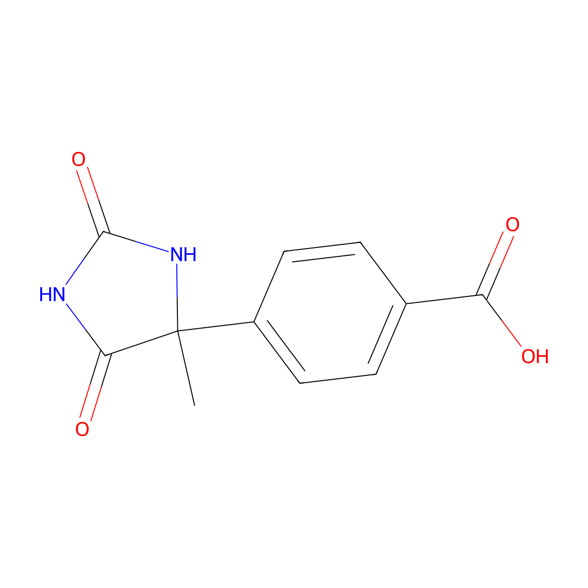 4-(4-Methyl-2,5-dioxoimidazolidin-4-yl)benzoic acid molecular structure, CAS 184763-33-5