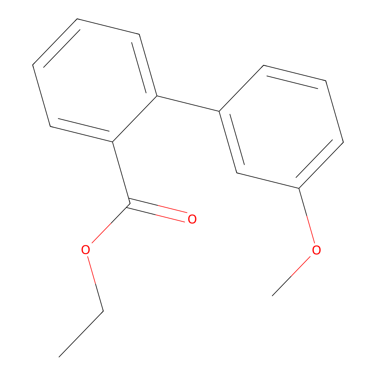 Ethyl 3'-methoxy[1,1'-biphenyl]-2-carboxylate molecular structure, CAS 184773-35-1