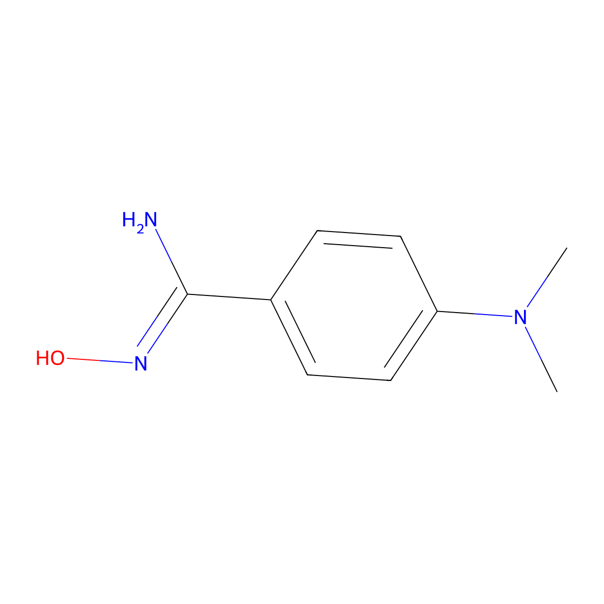 Benzenecarboximidamide, 4-(dimethylamino)-N inverted exclamation marka-hydroxy-, (Z)- molecular structure, CAS 184778-32-3
