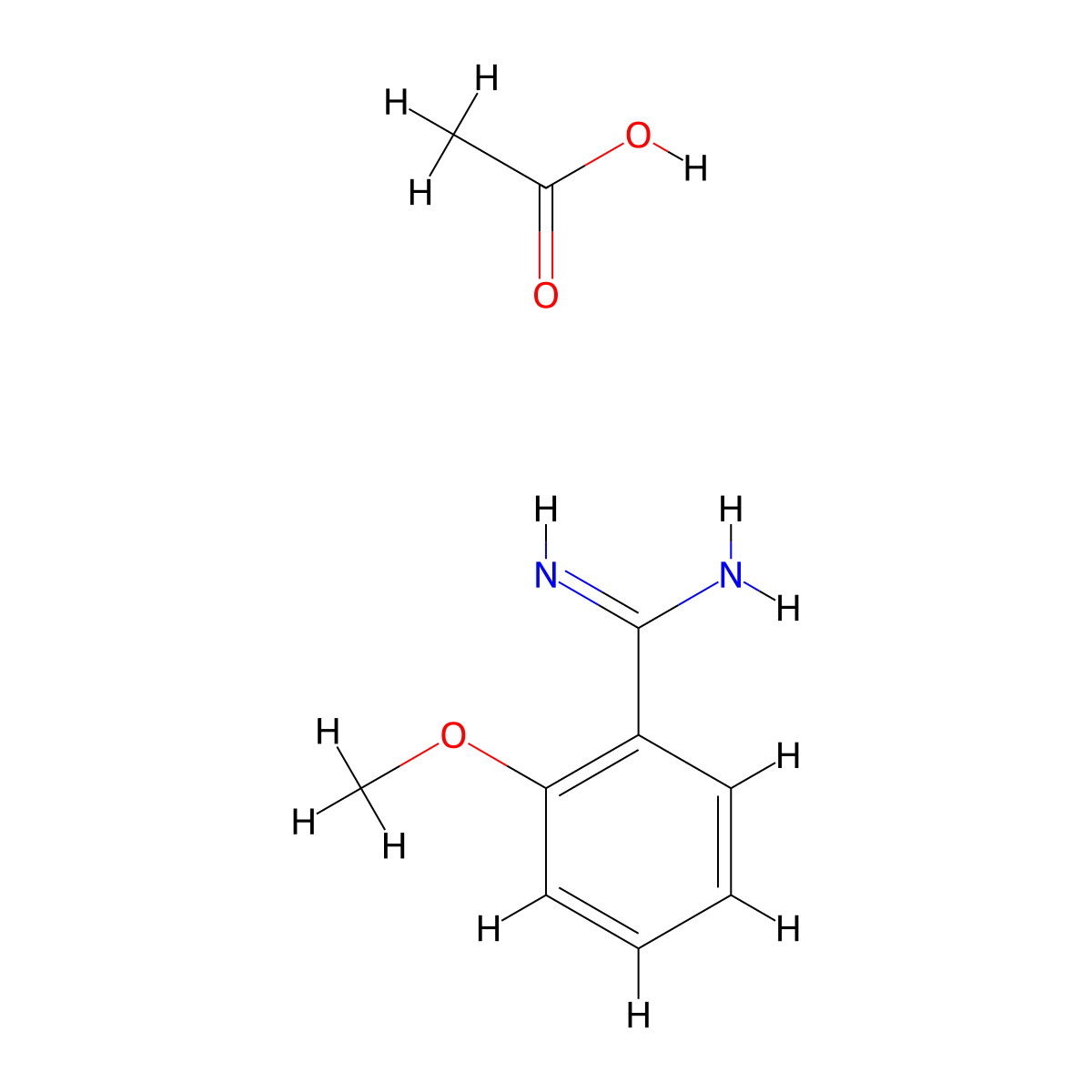 2-Methoxybenzene-1-carboximidamide; acetic acid molecular structure, CAS 184778-39-0