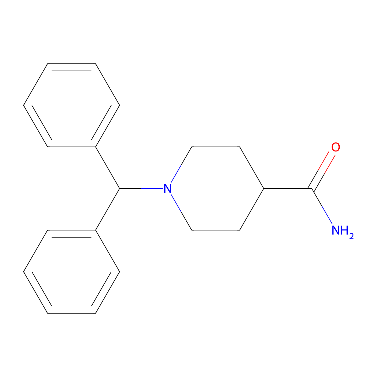 1-Diphenylmethylpiperidine-4-carboxamide molecular structure, CAS 184780-42-5