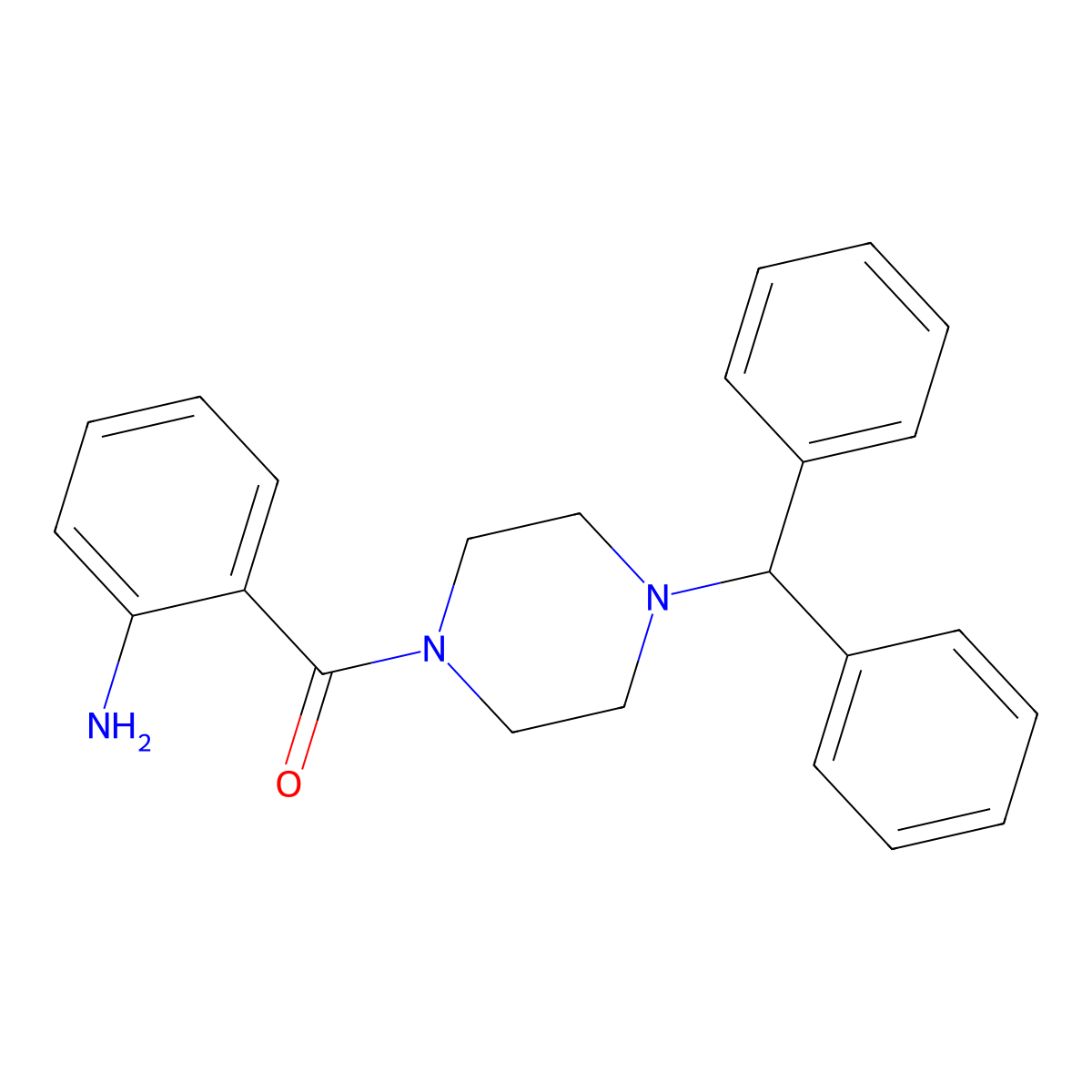 (2-Aminophenyl)(4-benzhydryl-1-piperazinyl)-methanone molecular structure, CAS 184781-00-8