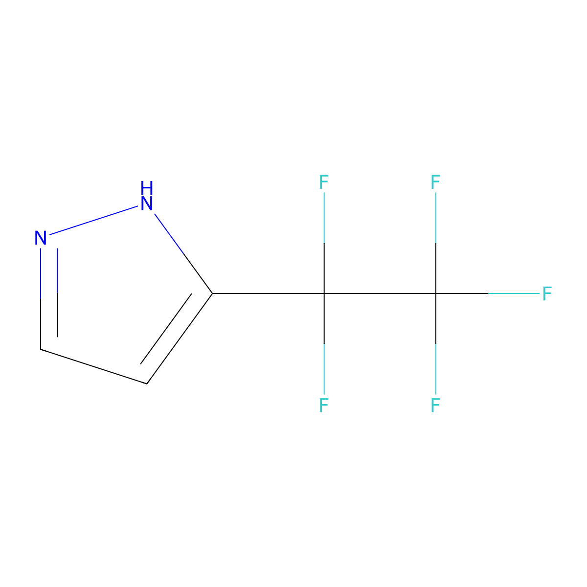 3-(pentafluoroethyl)-1H-pyrazole molecular structure, CAS 184782-98-7