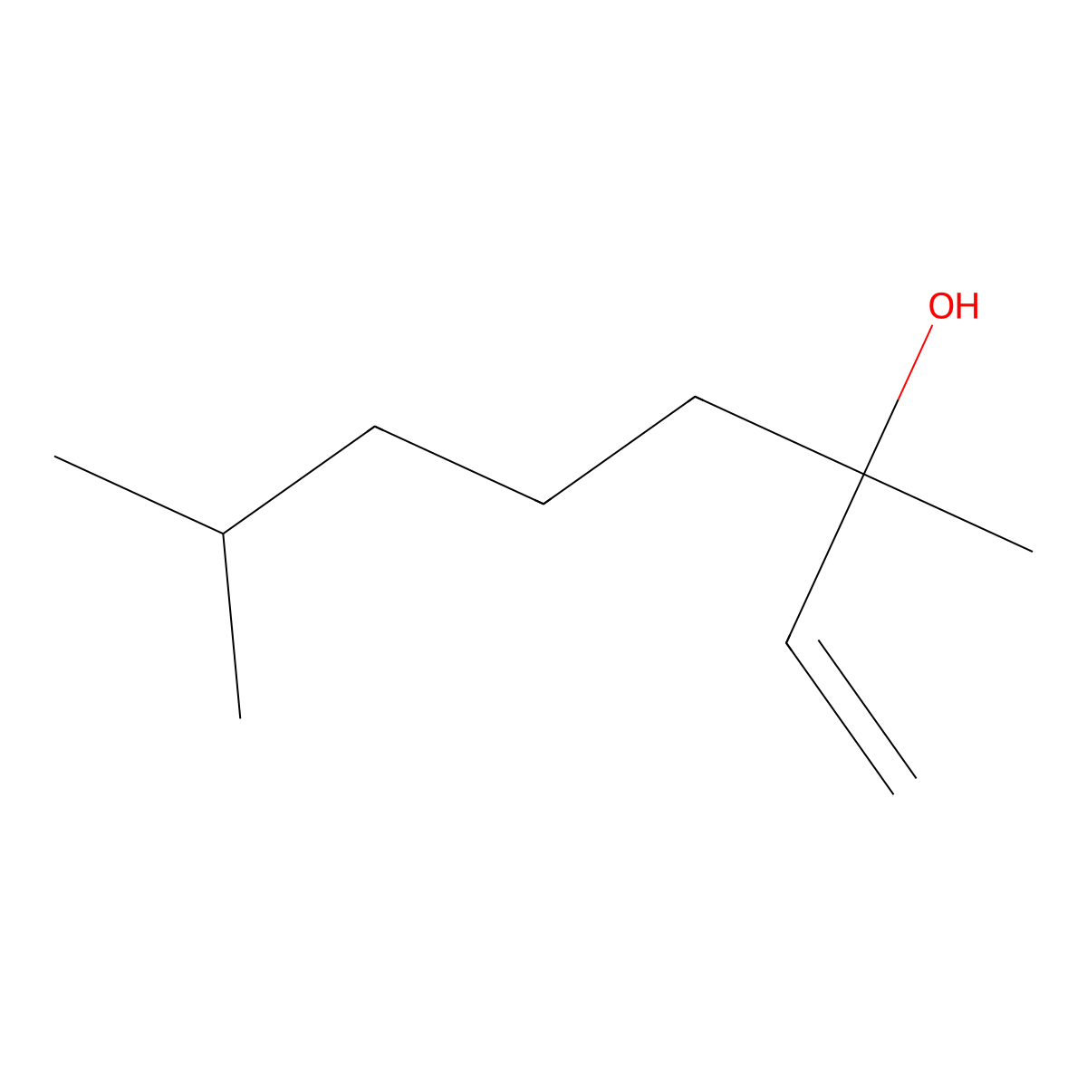 3,7-Dimethyloct-1-en-3-ol molecular structure, CAS 18479-49-7