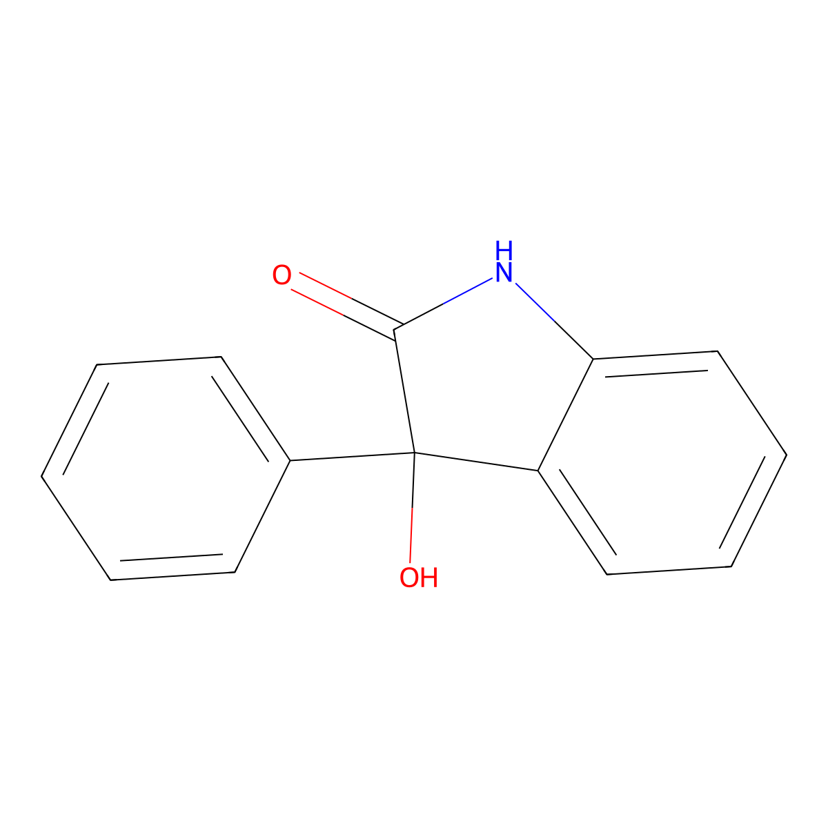 3-Hydroxy-3-phenyl-1,3-dihydroindol-2-one molecular structure, CAS 1848-24-4