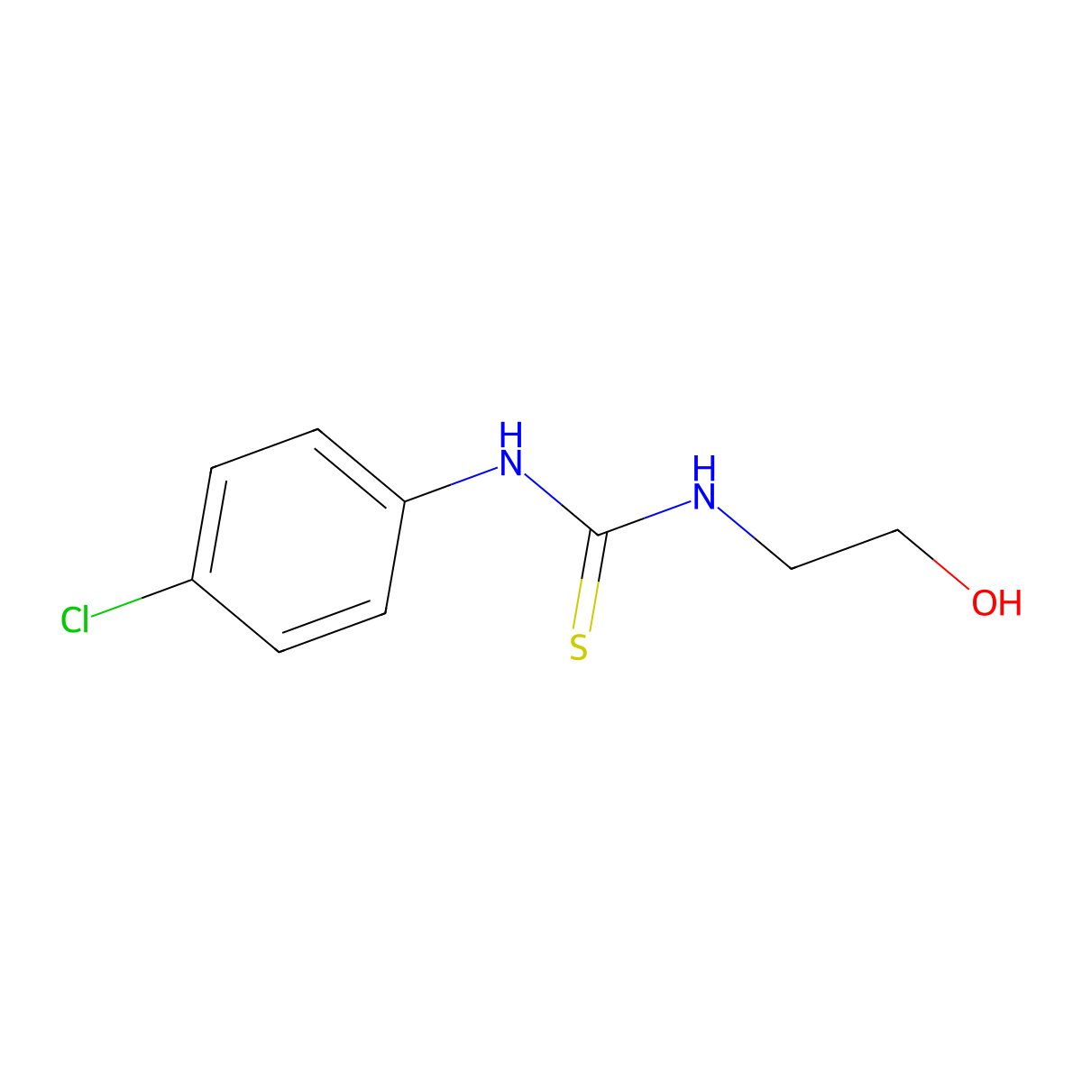 1-(4-Chlorophenyl)-3-(2-hydroxyethyl)thiourea molecular structure, CAS 1848-62-0