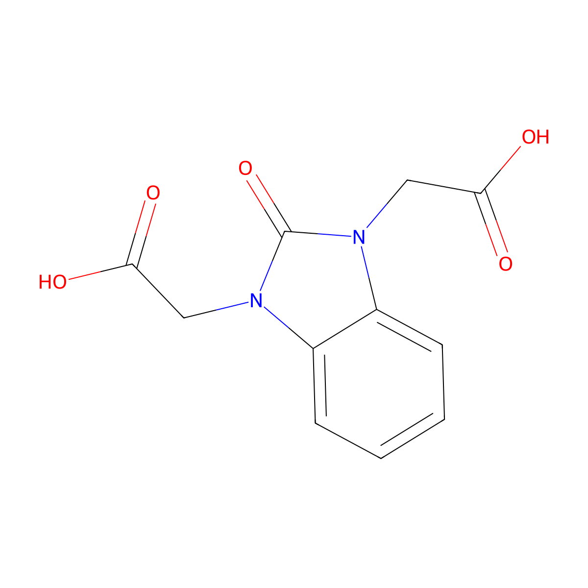 2-(3-(carboxymethyl)-2-oxo-2,3-dihydro-1H-1,3-benzodiazol-1-yl)acetic acid molecular structure, CAS 1848-99-3