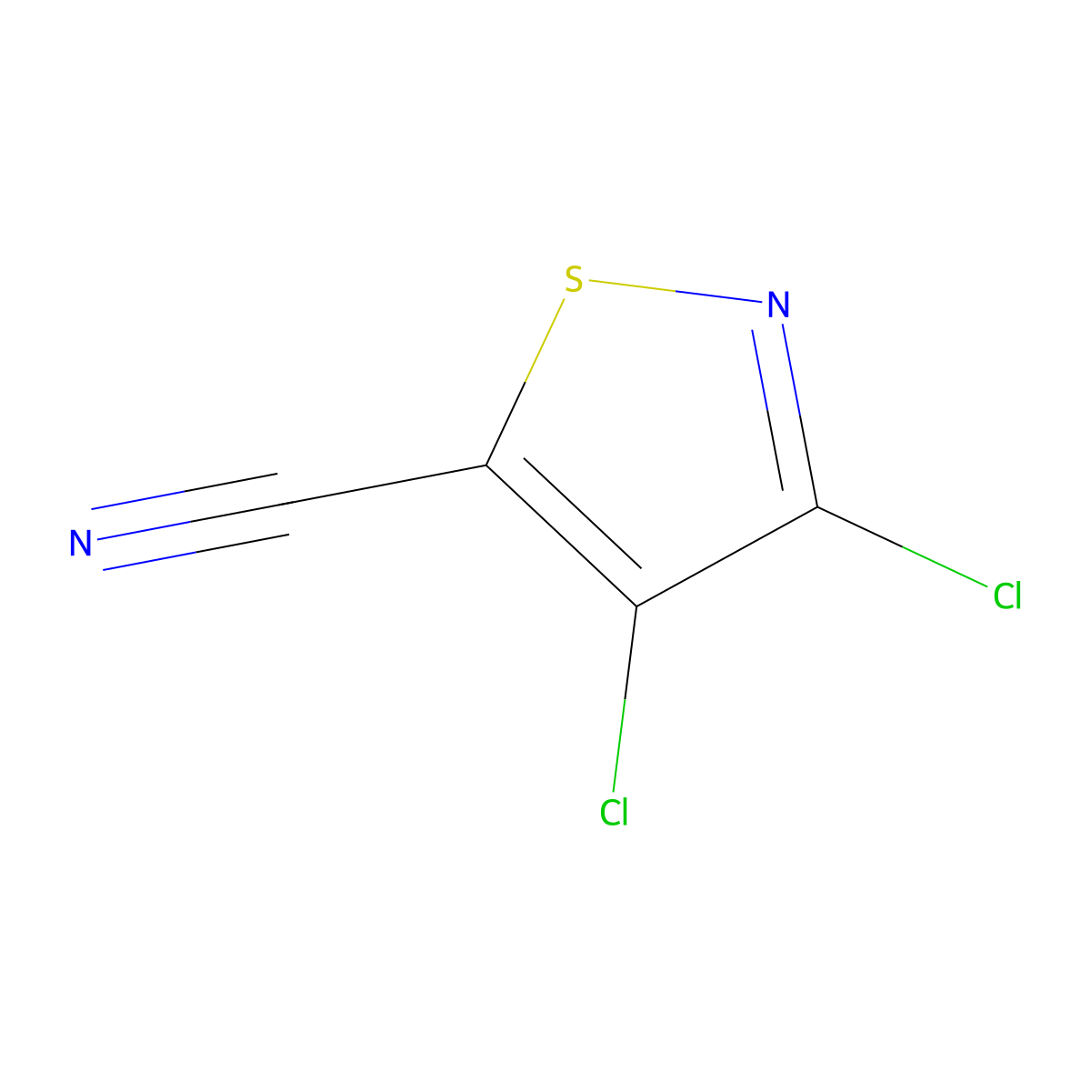 Dichloro-1,2-thiazole-5-carbonitrile molecular structure, CAS 18480-52-9