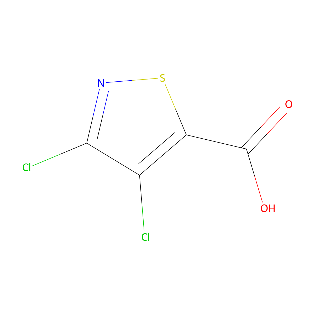 3,4-Dichloro-5-isothiazolecarboxylic acid molecular structure, CAS 18480-53-0