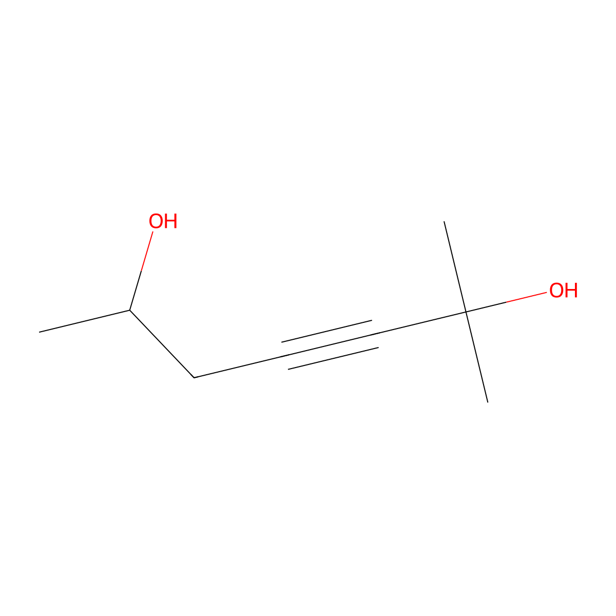 3-Heptyne-2,6-diol, 2-methyl- molecular structure, CAS 18482-28-5