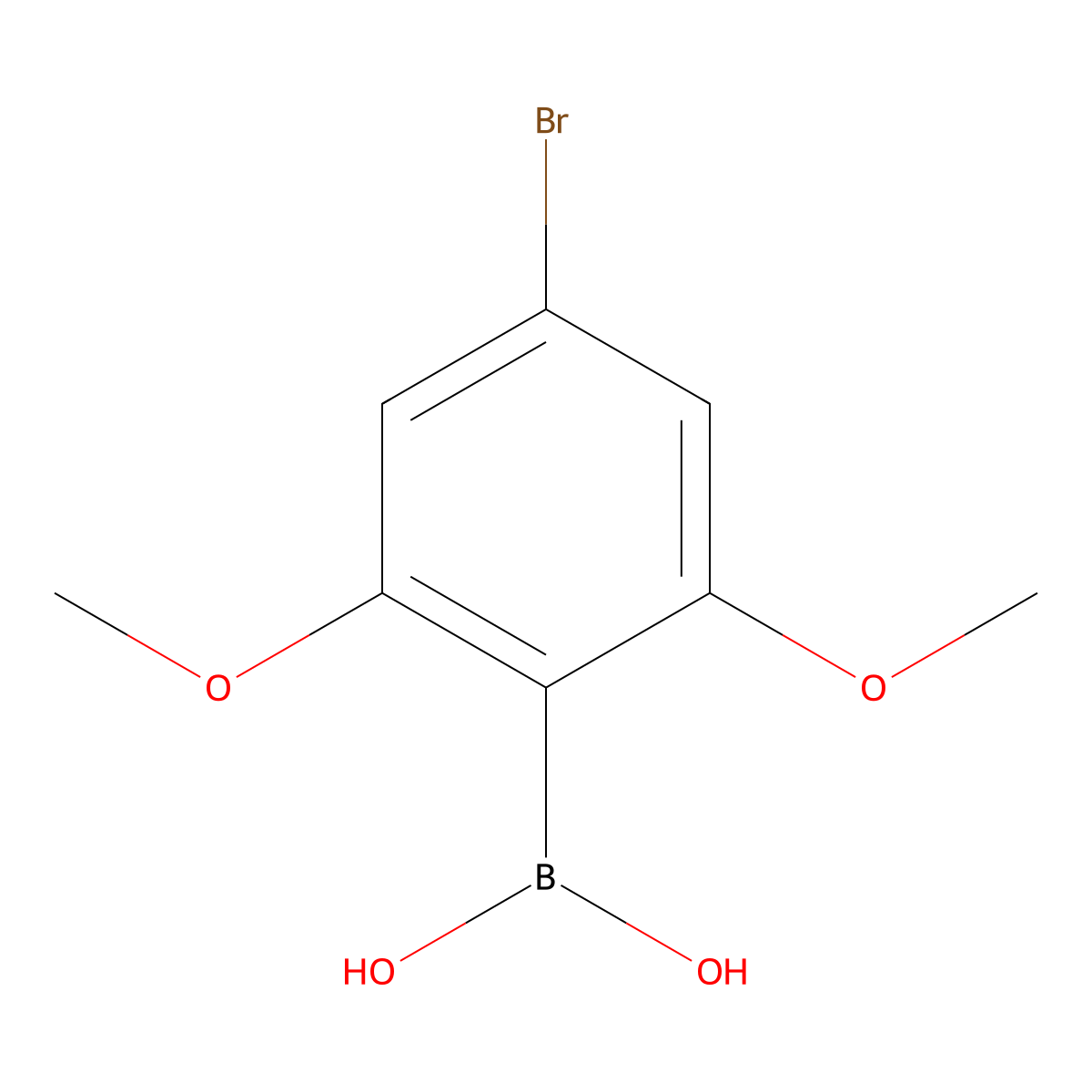 Boronic acid, B-(4-bromo-2,6-dimethoxyphenyl)- molecular structure, CAS 1848208-23-0
