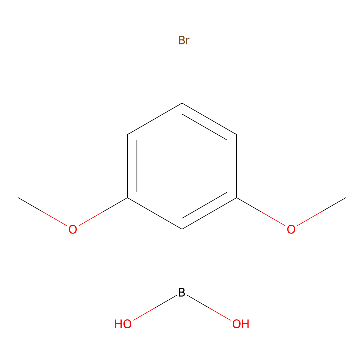 Boronic acid, B-(4-bromo-2,6-dimethoxyphenyl)- molecular structure, CAS 1848208-23-0