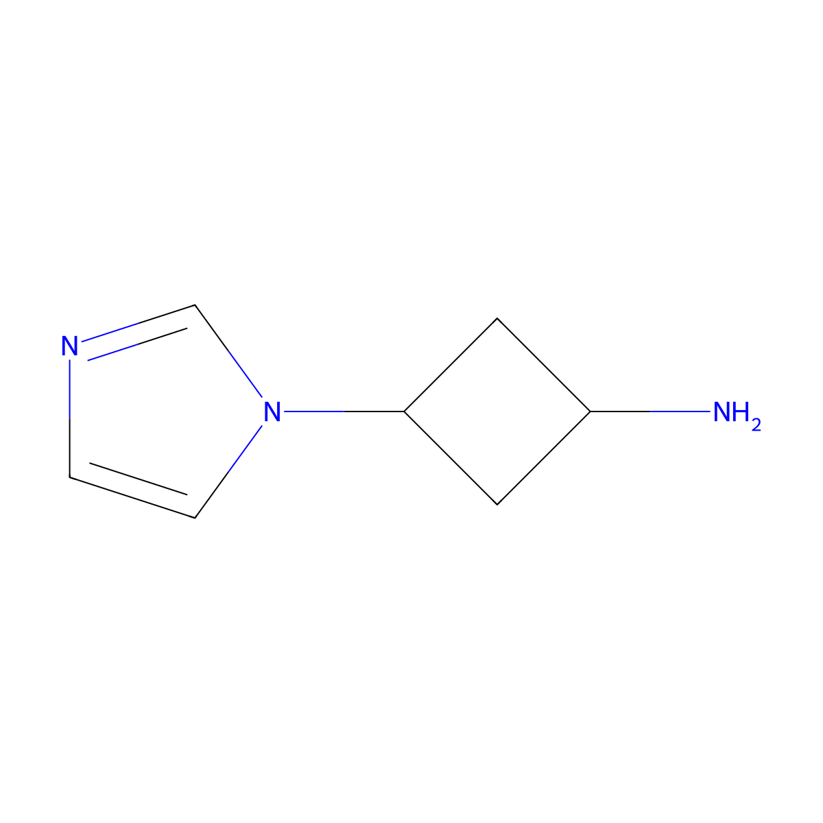 3-(1H-imidazol-1-yl)cyclobutan-1-amine molecular structure, CAS 1848240-72-1