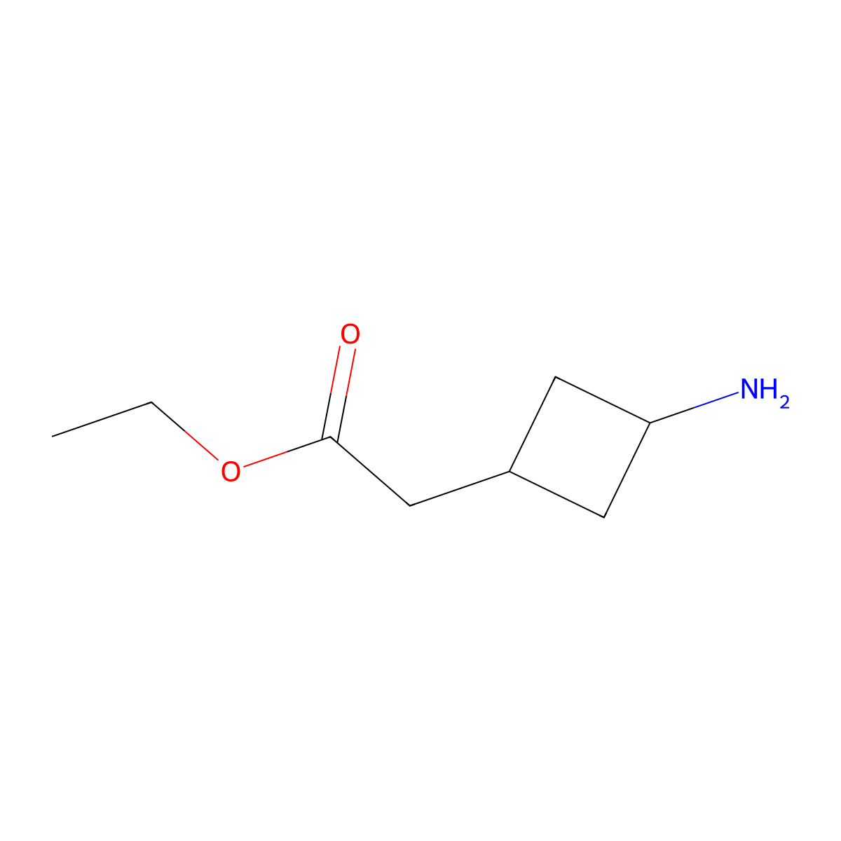Ethyl 2-(3-aminocyclobutyl)acetate molecular structure, CAS 1848241-03-1